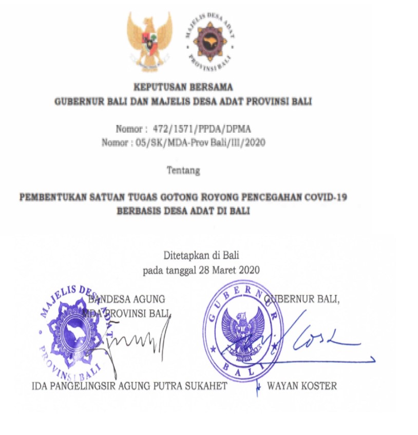 keputusan-bersama-gubernur-dan-mda-propinsi-bali-tentang-pembentukan-satgas-gotong-royong-pencegahan-covid-19-berbasis-desa-adat